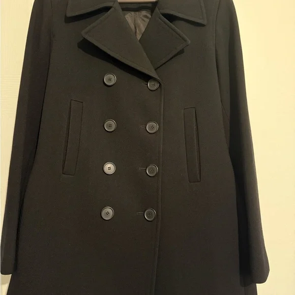 VTG Identity Lord&Taylor Women 8 Navy Style Peacoat Black Wool Double Breasted - Picture 3 of 8